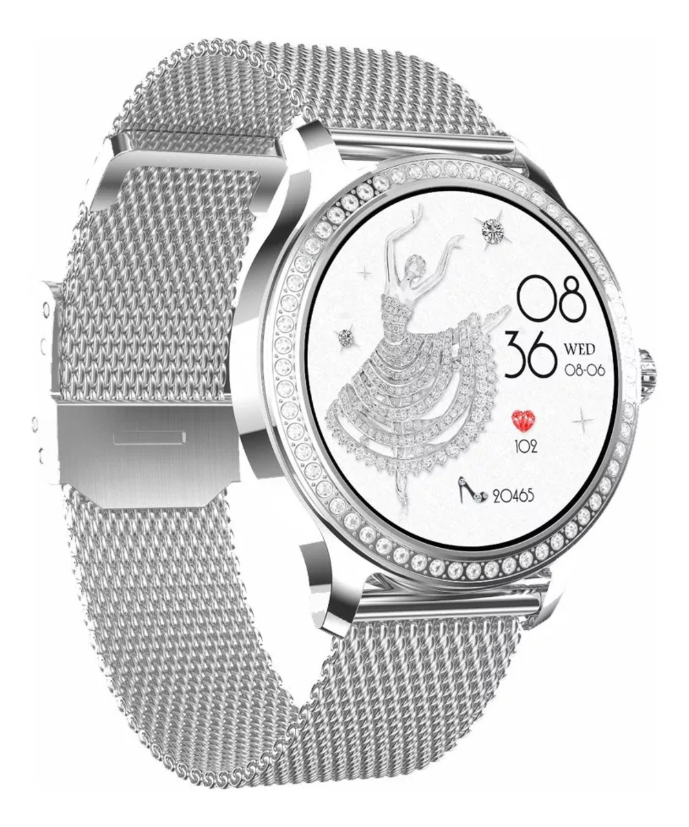 Smartwatch Fralugio Lw105 Deluxe Plateado para Mujer