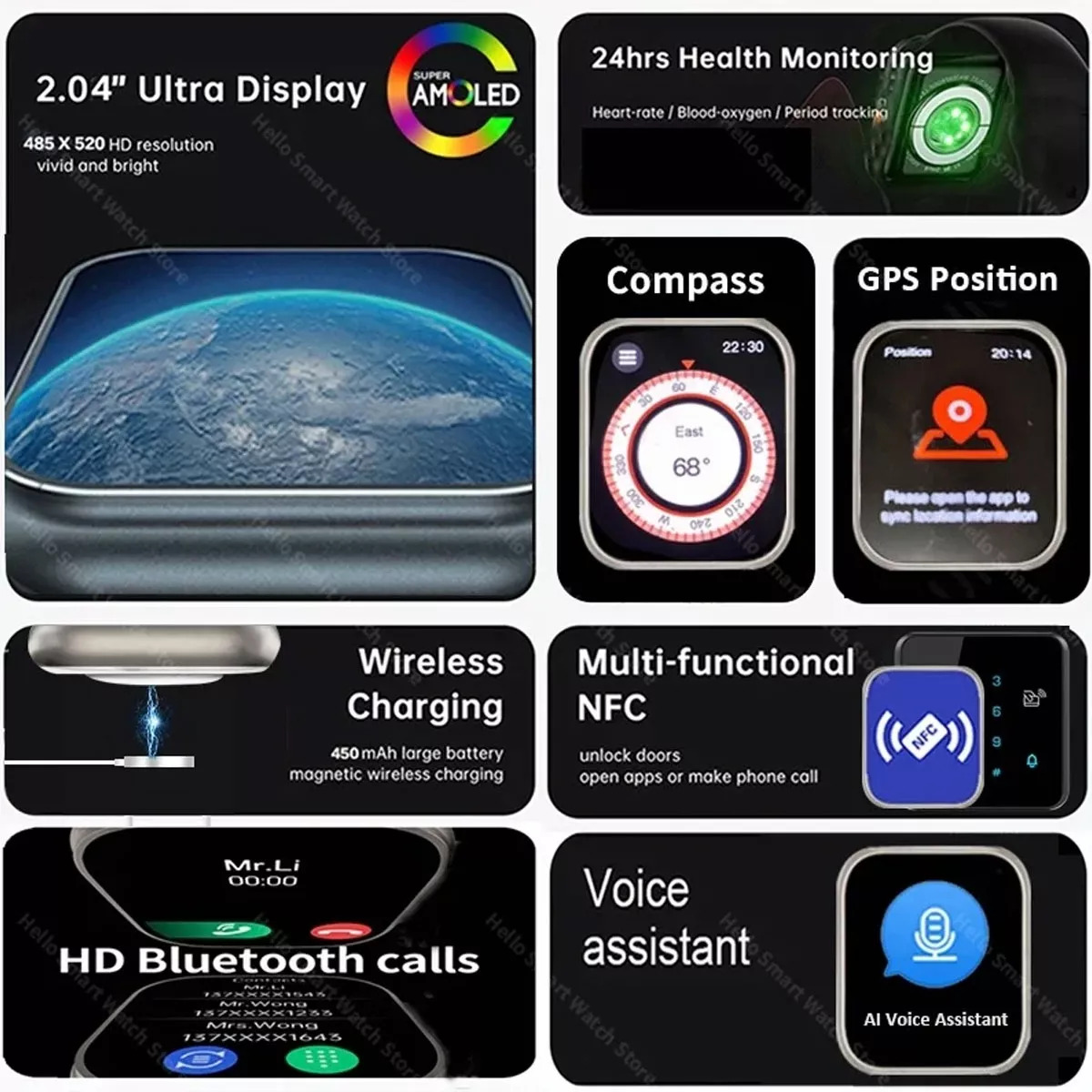 Foto 3 | Smartwatch Hello Watch 3 Plus Fralugio 4gb Rom Mp3 Nfc Beige