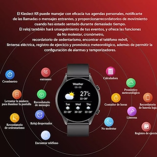 Foto 7 | Smartwatch Kieslect Kr 1.32'' 70 Modos Deportivos Negro