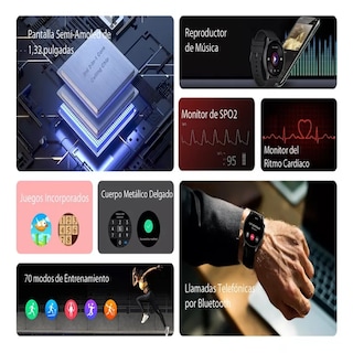 Foto 8 | Smartwatch Kieslect Kr 1.32'' 70 Modos Deportivos Negro