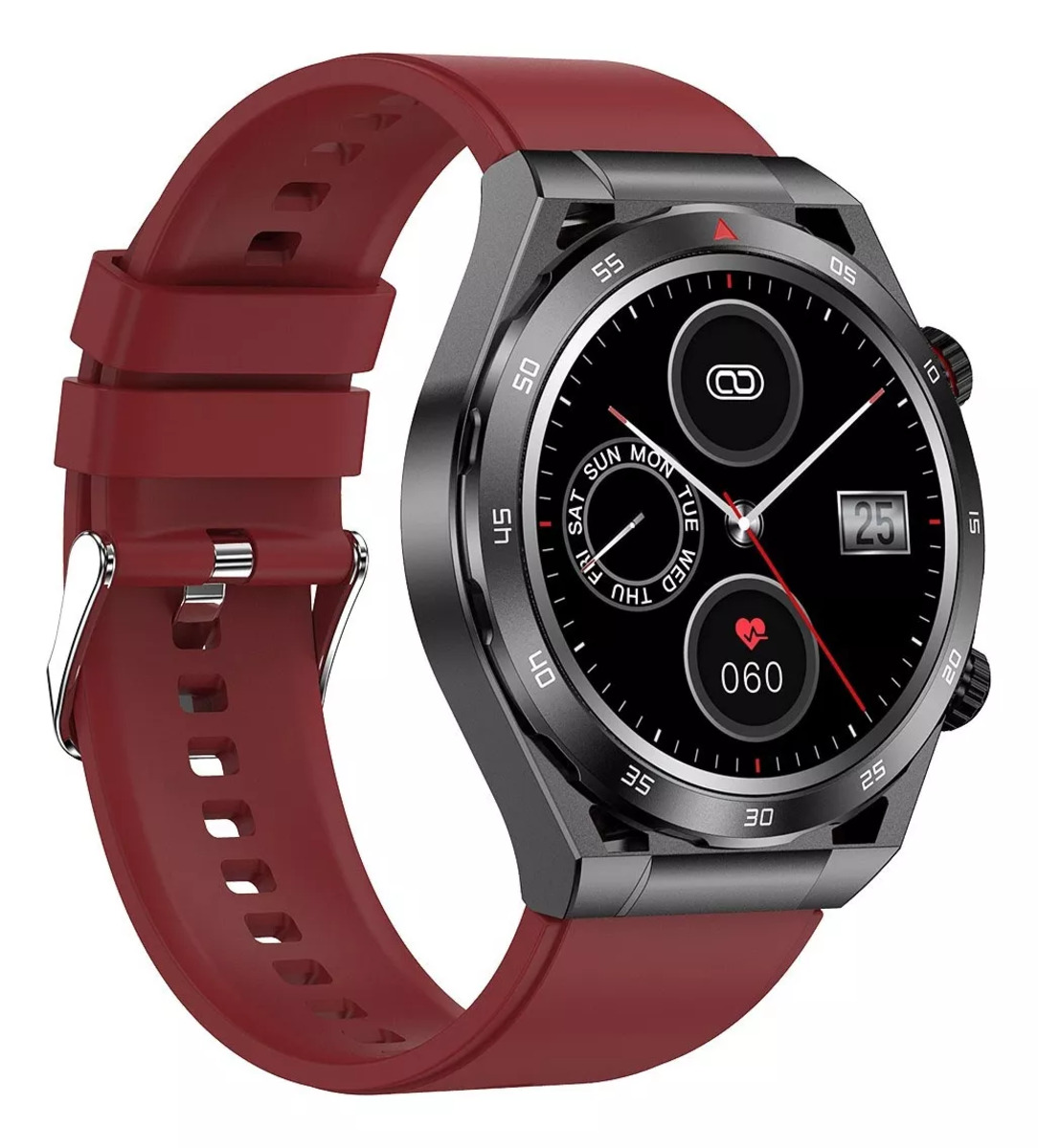 Reloj Inteligente T80 Fralugio Mide Glucosa Spo2 Rojo