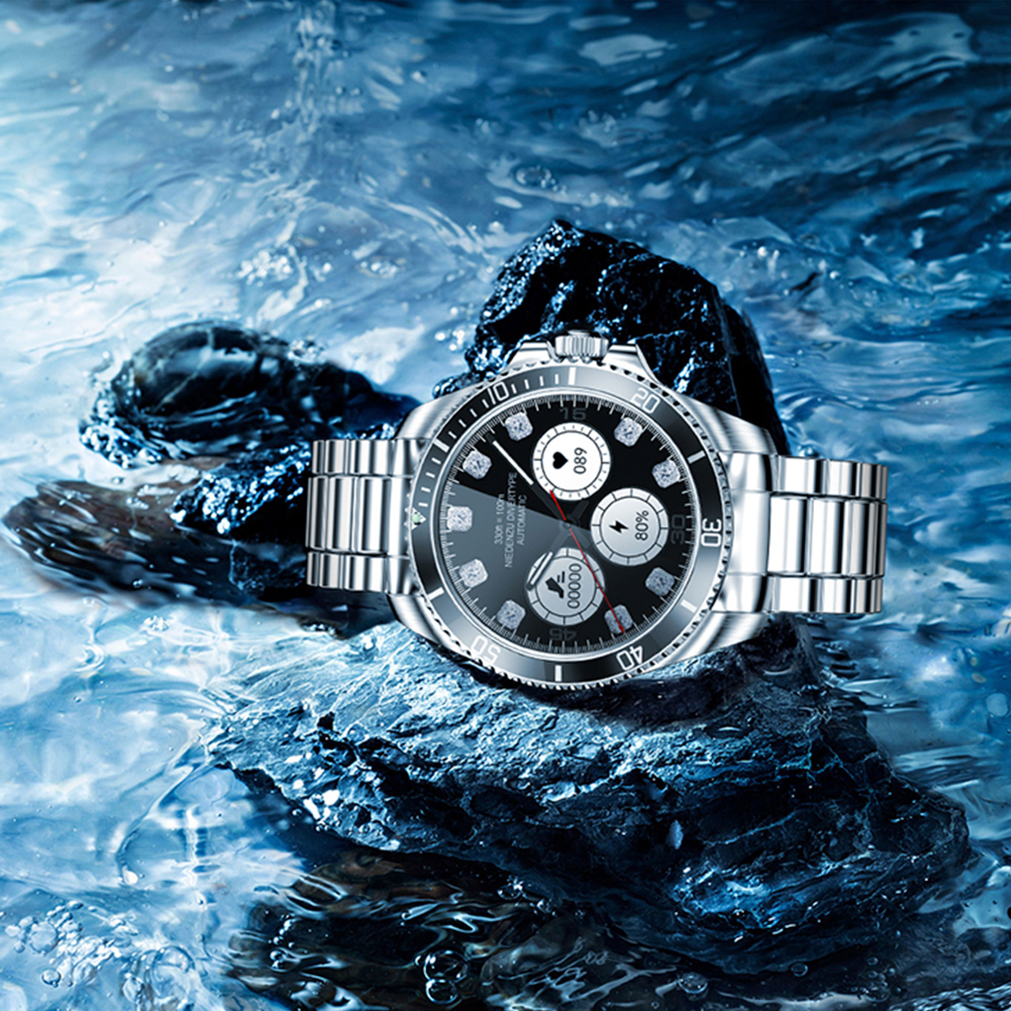 Foto 6 pulgar | Reloj Smartwatch Vak C1 Acero Submarine NFC Cristal 3D