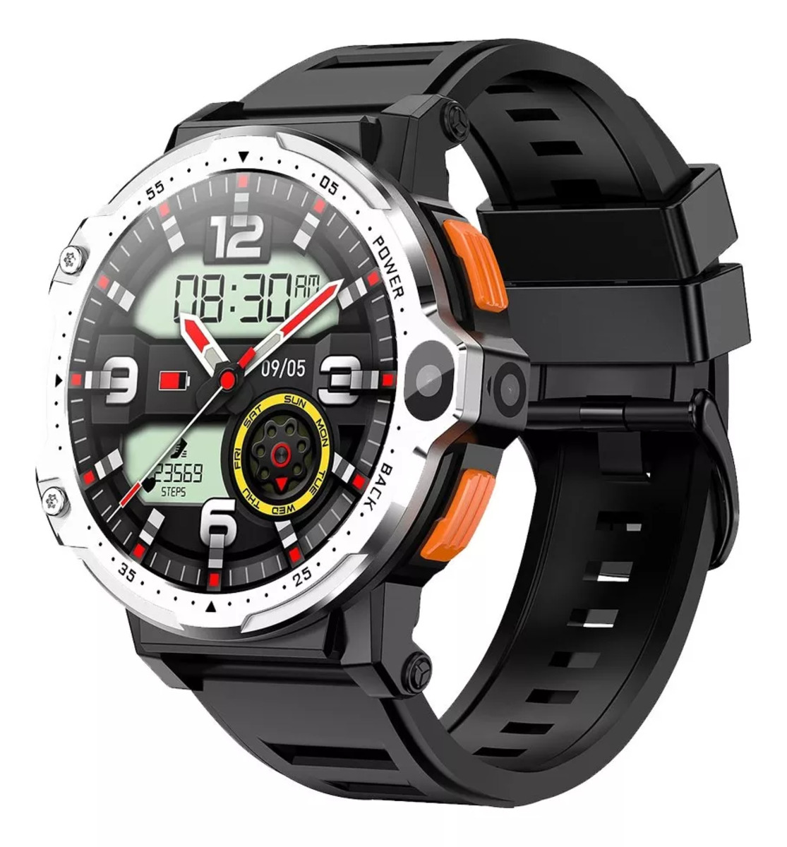 Reloj Inteligente Smartwatch Pg999 4 Cores 2 Cam Android 8.1 Plata