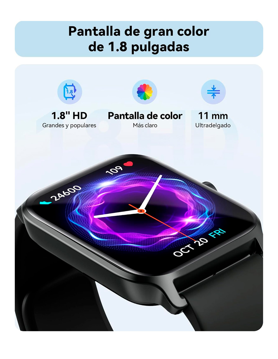 Foto 6 | Reloj Inteligente Idw13001 Petukita Box Negro Con Alexa