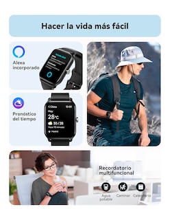 Foto 7 | Reloj Inteligente Idw13001 Petukita Box Negro Con Alexa