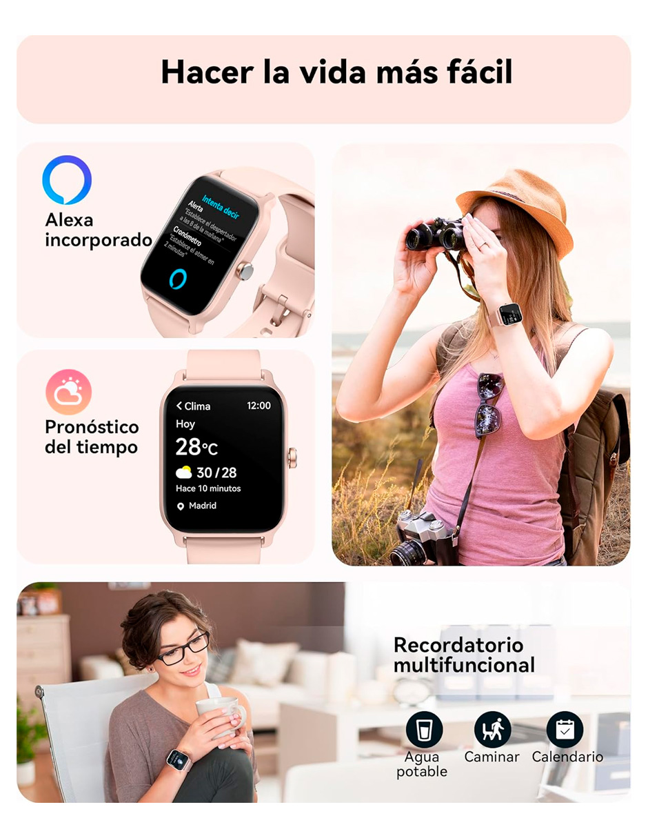 Foto 8 | Reloj Inteligente Idw13001 Petukita Box Rosa Con Alexa