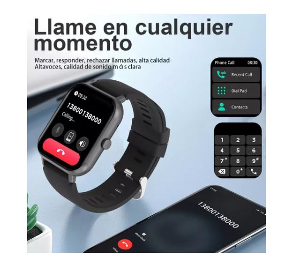 Foto 4 pulgar | Smartwatch 2.01'' Reloj Inteligente Bluetooth con Audífonos