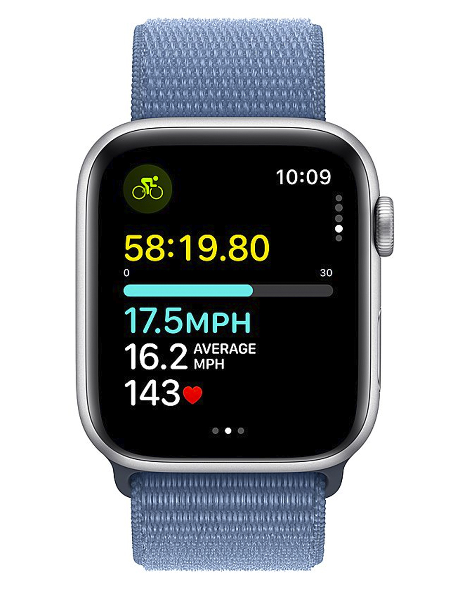 Foto 3 pulgar | Apple Watch Se Gps (2da Gen) Plata De 44 Mm, Correa Deportiva Azul