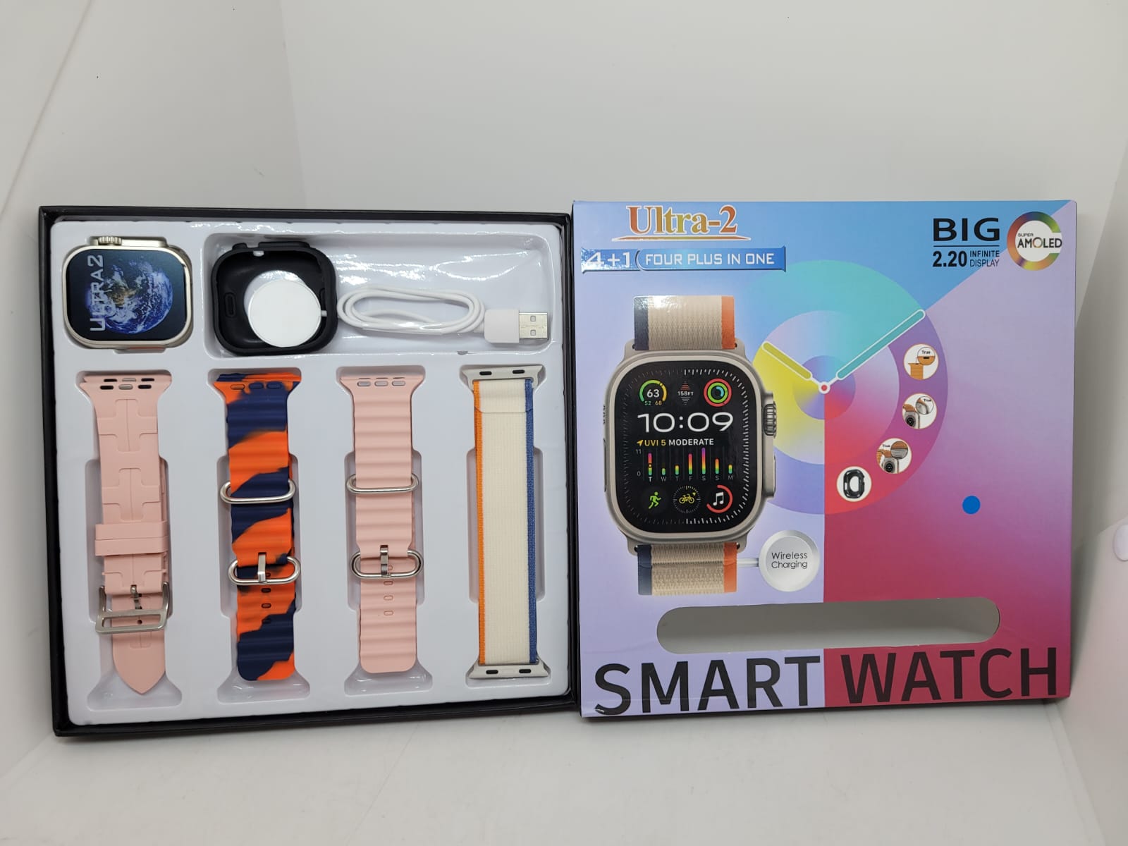 Foto 5 pulgar | Kit Smartwatch  Ultra 2 Con 4 Correas Y Case