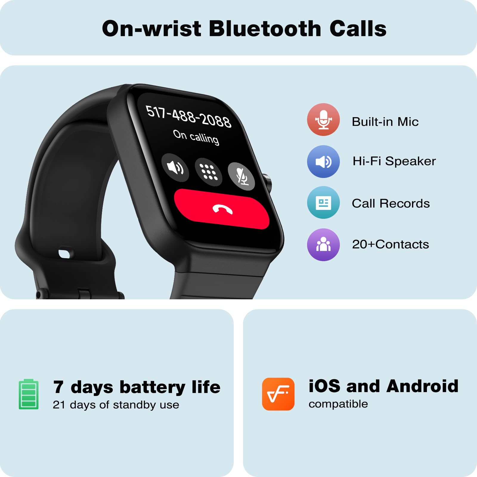 Foto 3 pulgar | Reloj Inteligente Fitpolo con Pantalla Táctil Bluetooth Alexa IP68 de 1,8 Pulgadas - Venta Internacional
