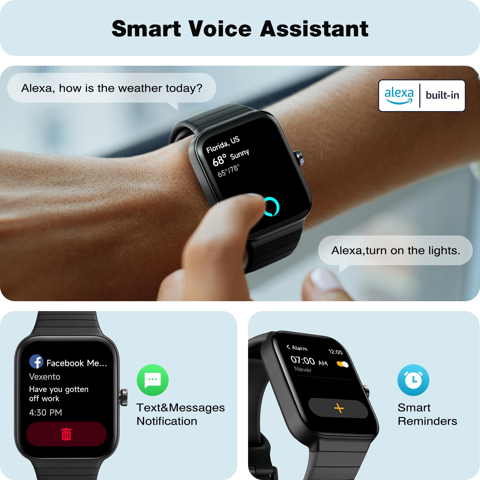 Foto 5 pulgar | Reloj Inteligente Fitpolo con Pantalla Táctil Bluetooth Alexa IP68 de 1,8 Pulgadas - Venta Internacional