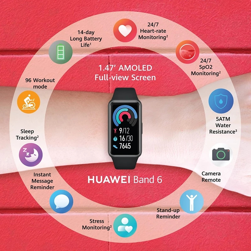 Foto 5 pulgar | Reloj Inteligente Huawei Band 6 Amoled Spo2 5atm -Venta Internacional