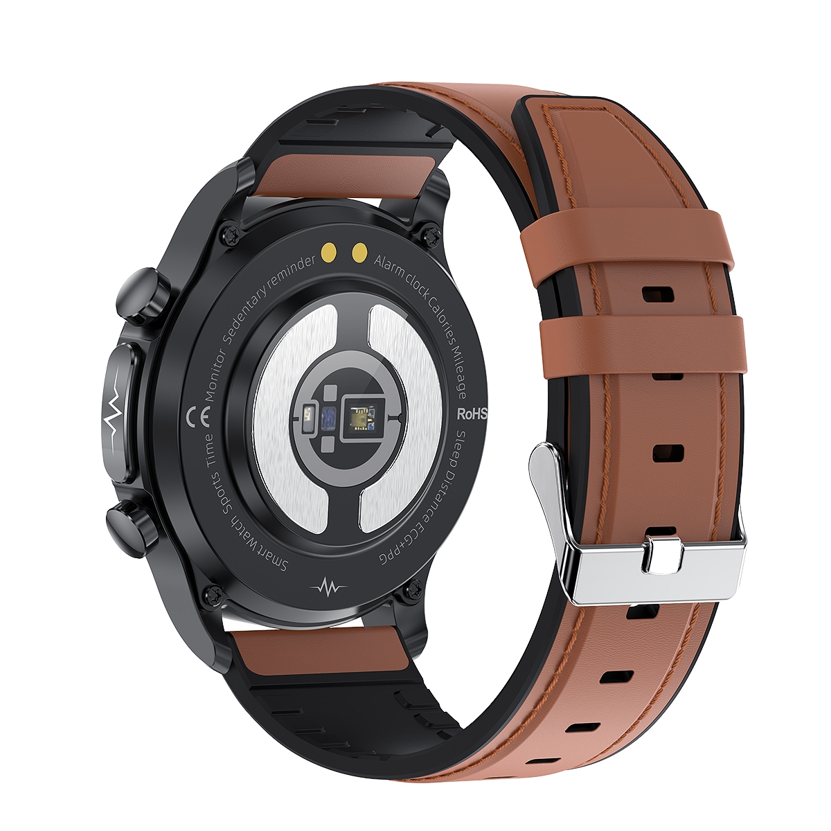 Foto 4 pulgar | Smart Watch Hd E 400 Correa De Piel De 1,39 Pulgadas Con Ecg Marrón - Venta Internacional.