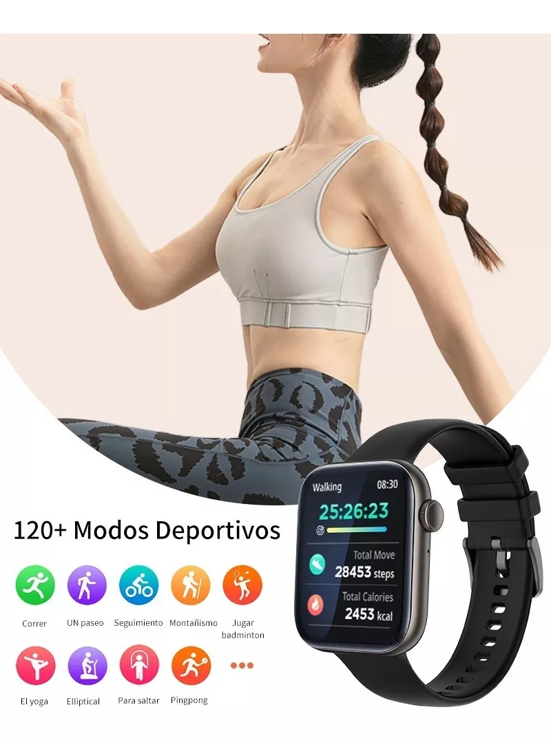 Foto 3 | Reloj Inteligente Smart Watch Medida 3.5 X 4.2cm para Mujer/hombre