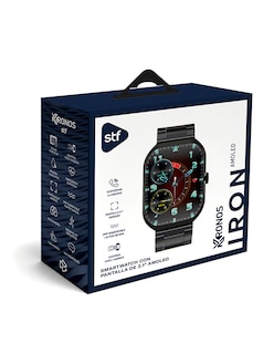 Foto 6 | Smartwatch STF Kronos Iron Negro con Pantalla Amoled 2.1'' y Correa Metálica