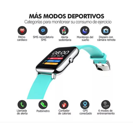 Foto 4 pulgar | Reloj Inteligente Deportivo Wünd Azul