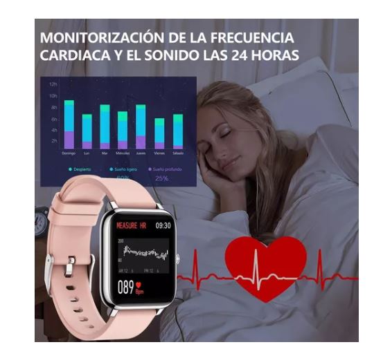 Foto 4 pulgar | Reloj Inteligente Deportivo Wünd Rosa con Monitor Cardiaco para Mujer