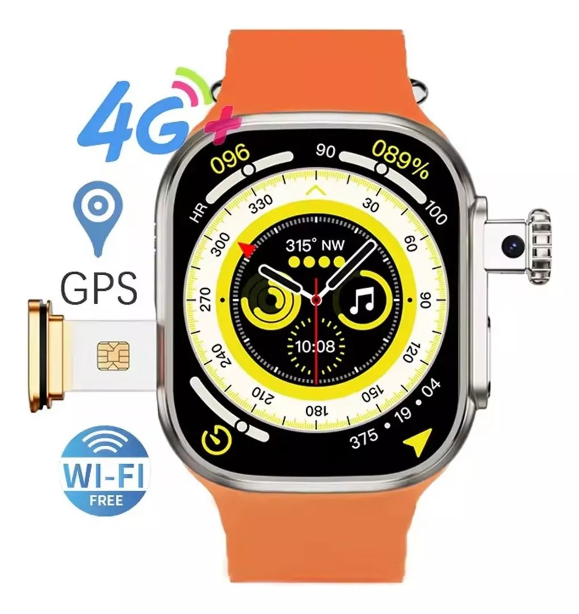 Foto 5 pulgar | Smartwatch Fralugio CDS9 Android 8.1 4GB RAM 64GB ROM Naranja