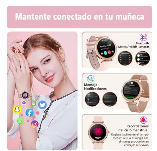 Foto 3 pulgar | Reloj Smartwatch Wünd Rosa con Bluetooth