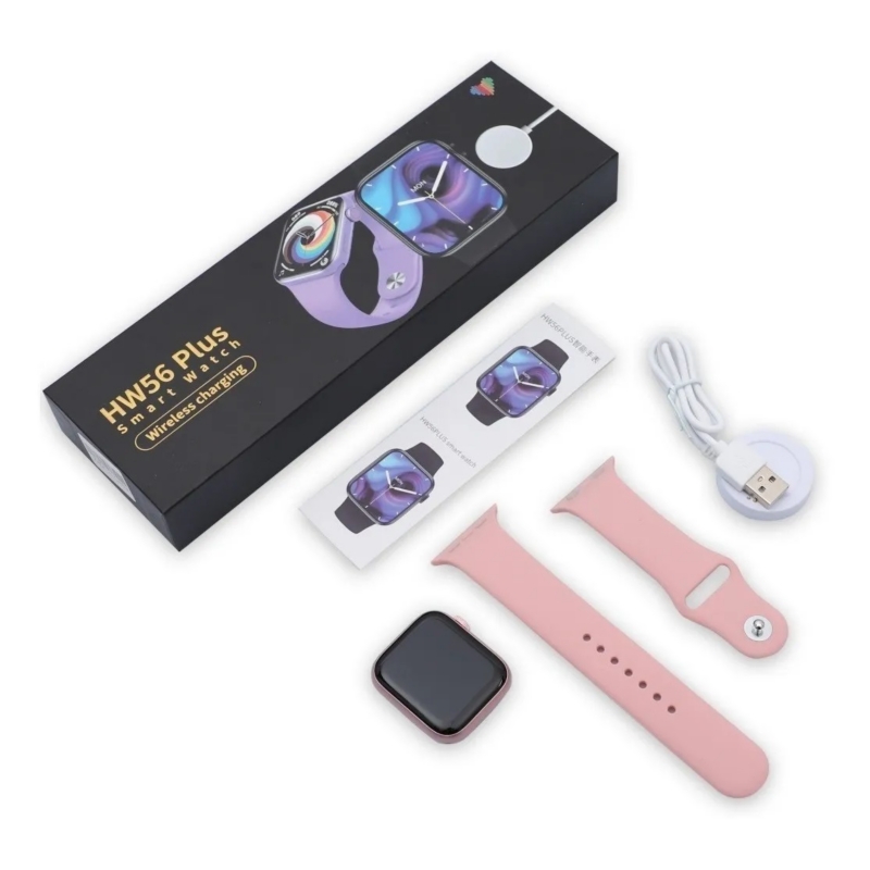 Foto 3 | Reloj Inteligente Hw56 Plus Rosa Con Pantalla Bluetooth 5.2 De 1,77 Pulgadas - Venta Internacional.