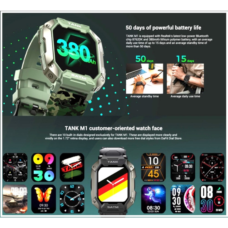 Foto 6 pulgar | Reloj Inteligente Kospet Tank Outdoor Bluetooth 5.0 5atm Resistente Al Agua - Venta Internacional.