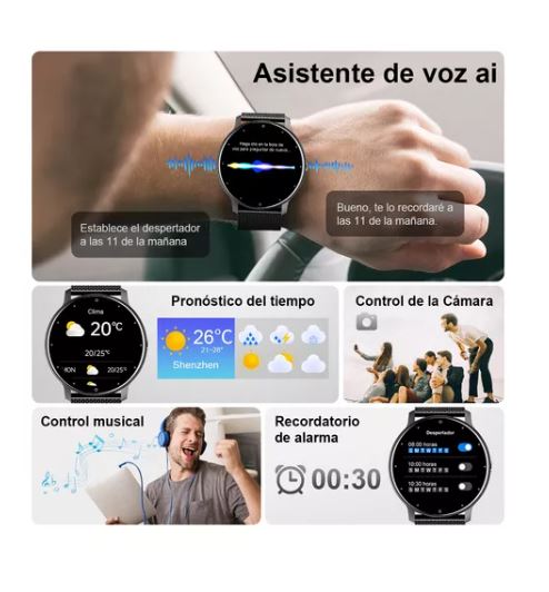 Foto 4 pulgar | Reloj Inteligente Wünd Negro Resistente al Agua Bluetooth