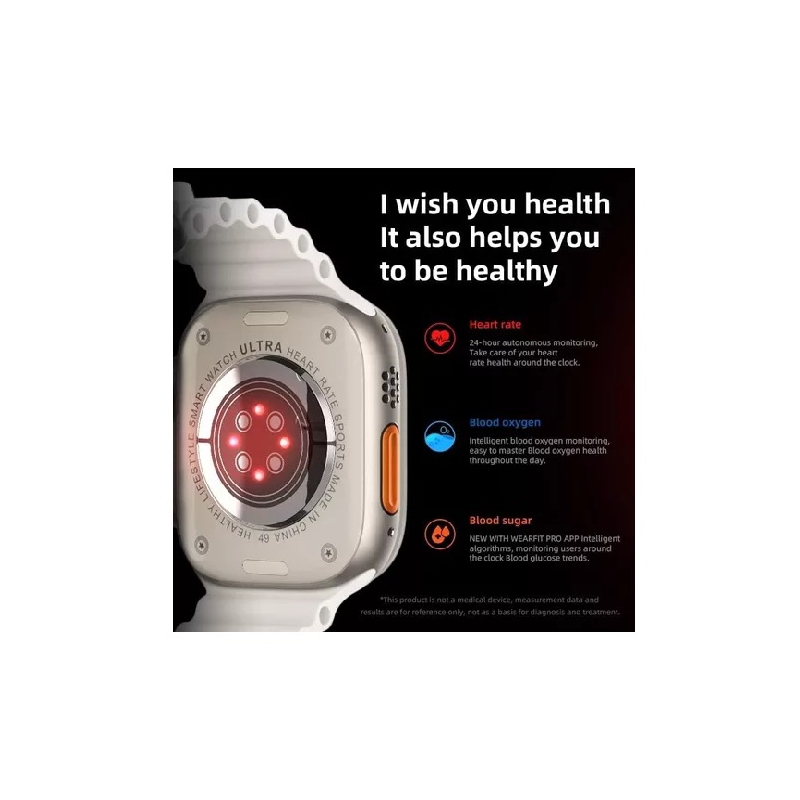 Foto 7 pulgar | Smartwatch S9 Ultra 49 Mm Heart Health Negro - Venta Internacional.