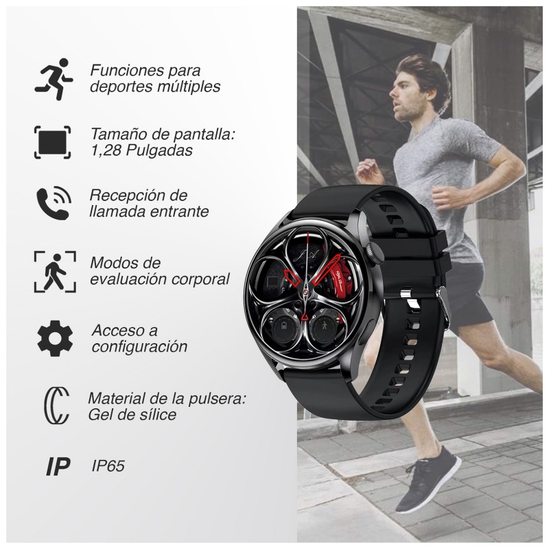 Foto 4 pulgar | Reloj Inteligente Smartwatch Qs9 Redondo Negro - Venta Internacional.