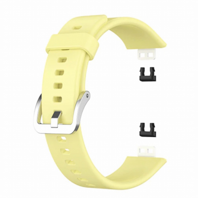 Correa De Silicona Para Reloj Inteligente Huawei Fit, Color Amarillo - Venta Internacional.