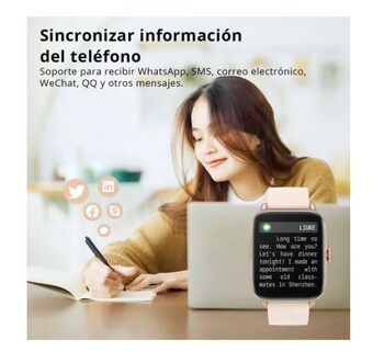 Foto 2 | Reloj Inteligente Wünd Rosa con Alerta de Notificaciones