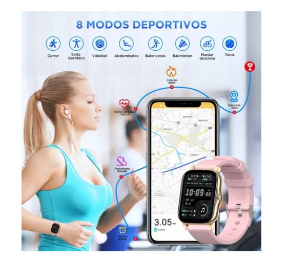 Foto 3 | Reloj Inteligente Wünd Rosa con Alerta de Notificaciones