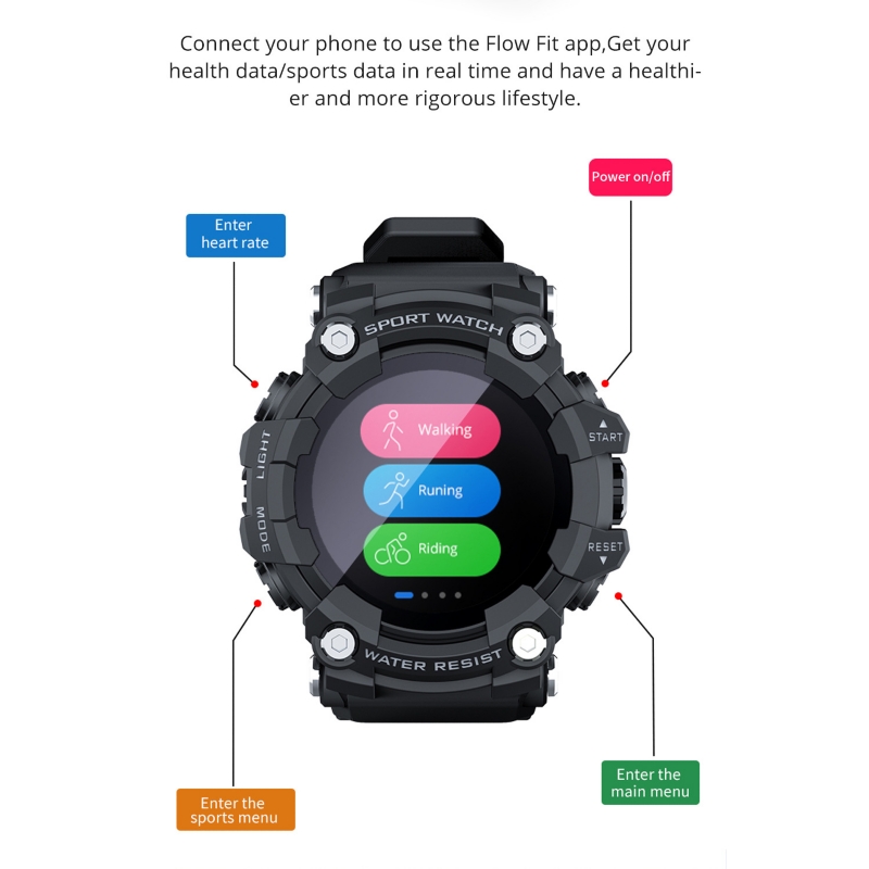 Foto 3 pulgar | Reloj Inteligente Smartwatch Sports Attack, Negro, Con Podómetro Ip68 - Venta Internacional.