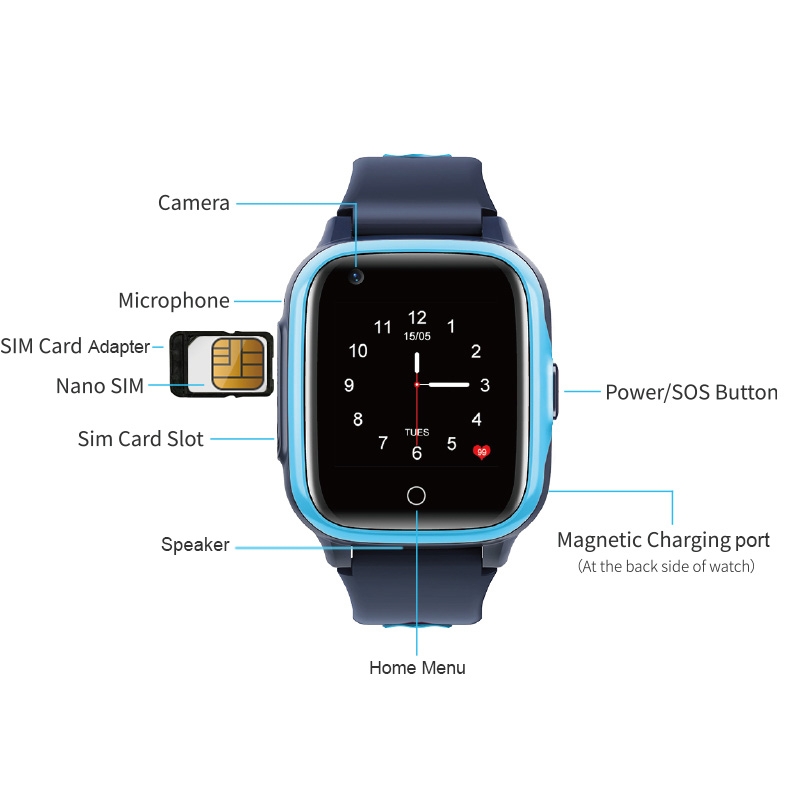 Foto 3 | Reloj Smartwatch Azul con Bluetooth Infantil-Venta Internacional