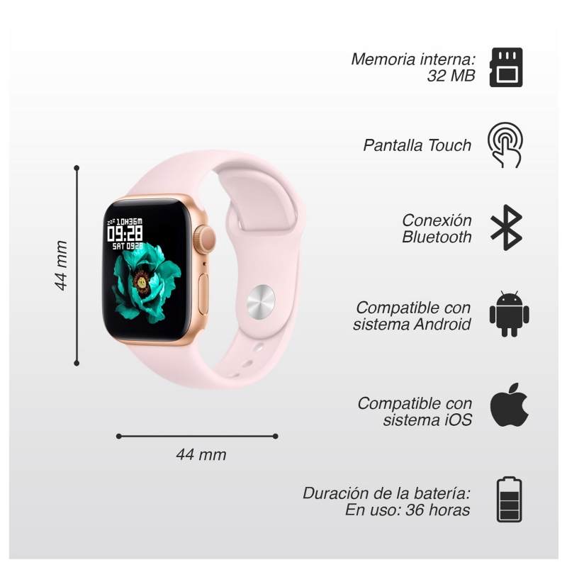 Foto 4 pulgar | Smartwatch I7 Pro Pink Con Pantalla De 1,73 Pulgadas Con Contador De Pasos Y Frecuencia Cardíaca - Venta Internacional.