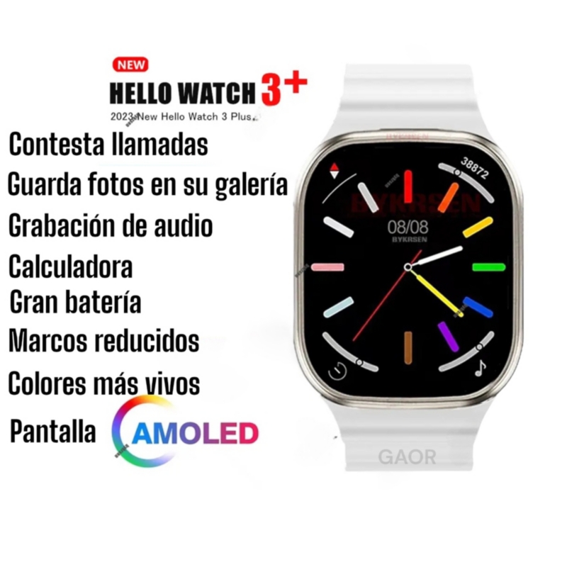 Foto 2 | Reloj Inteligente Hello Watch3 Ultra Amoled de 49 mm con Llamadas y Notificaciones - Venta Internacional