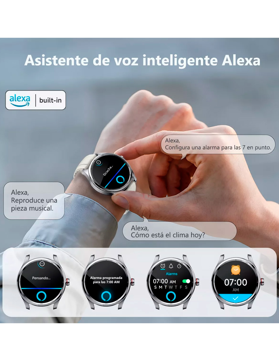 Foto 5 pulgar | Reloj Inteligente Petukita Box Llamadas Bluetooth Alexa 06h Blanco