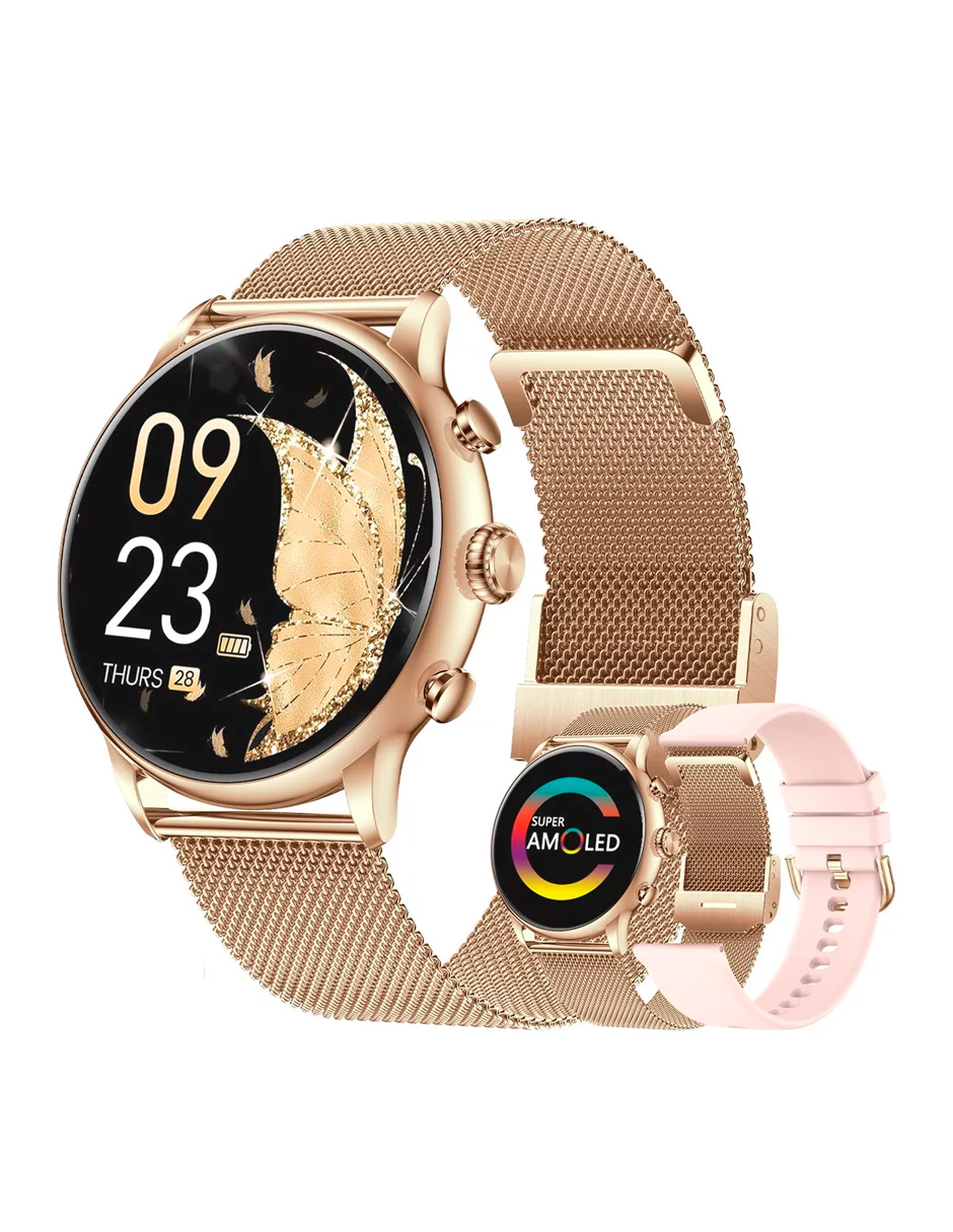 Foto 3 pulgar | Reloj Smartwatch Petukita Box Dorado para Mujer