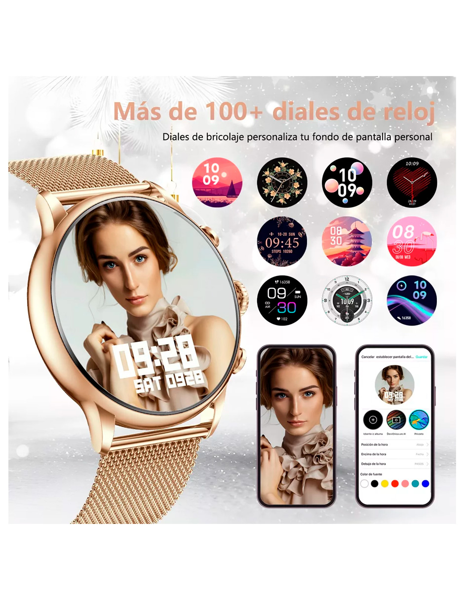 Foto 7 pulgar | Reloj Smartwatch Petukita Box Dorado para Mujer