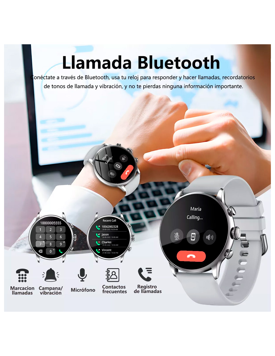 Foto 6 pulgar | Reloj Smartwatch Petukita Box Plateado con Bluetooth