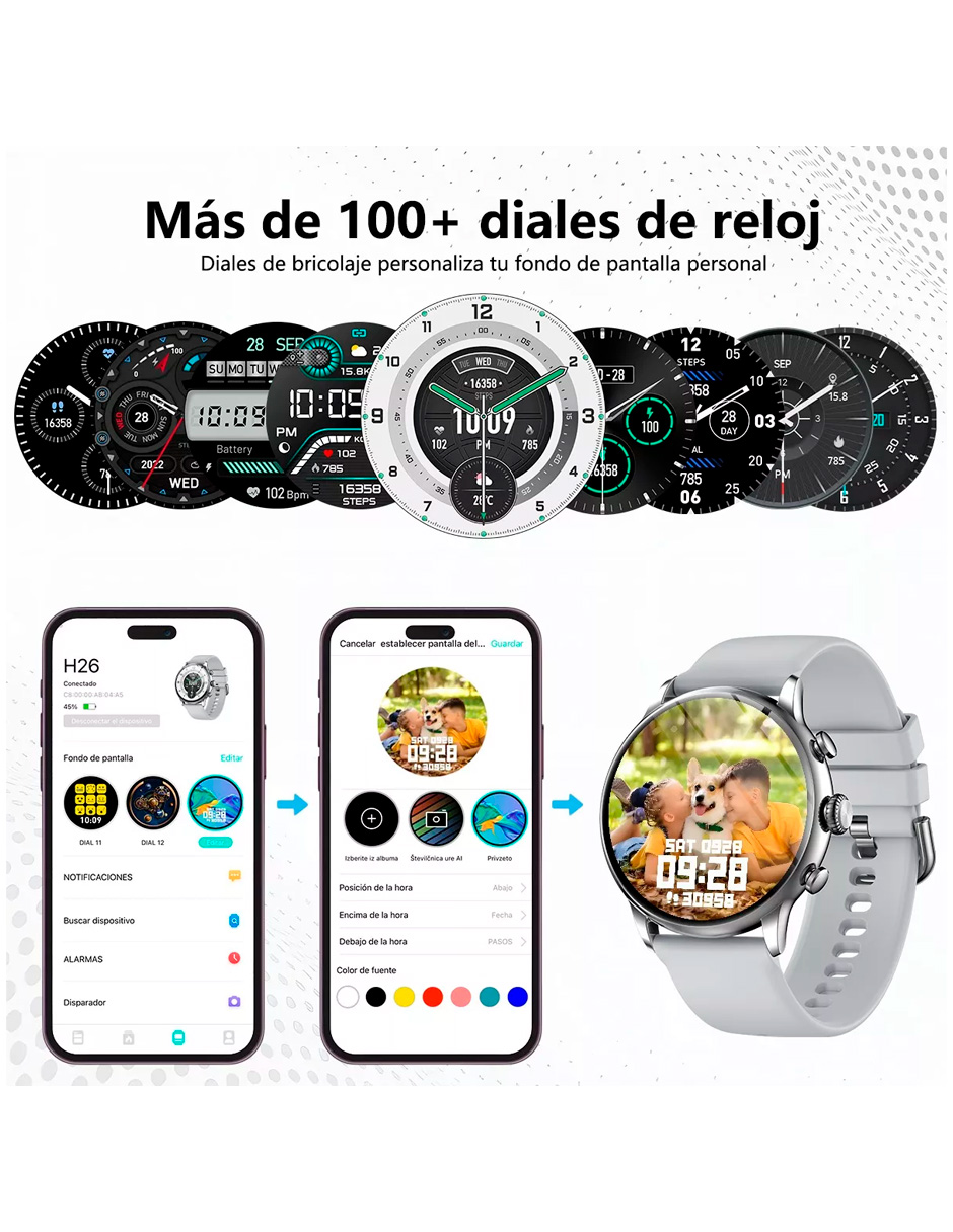 Foto 9 pulgar | Reloj Smartwatch Petukita Box Plateado con Bluetooth