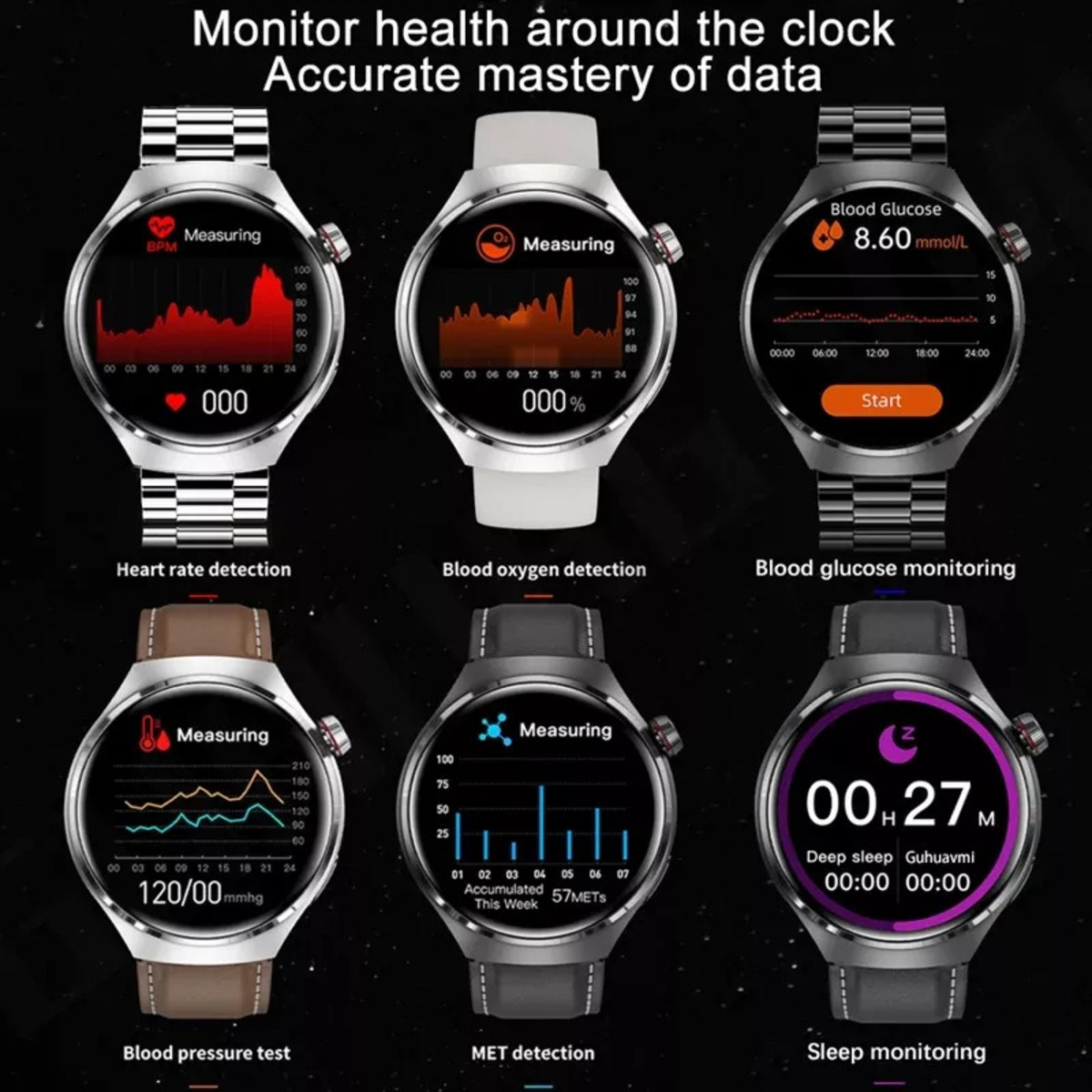 Foto 7 pulgar | Reloj inteligente SmartWatch 4 Pro Suit con 7 correas intercambiables