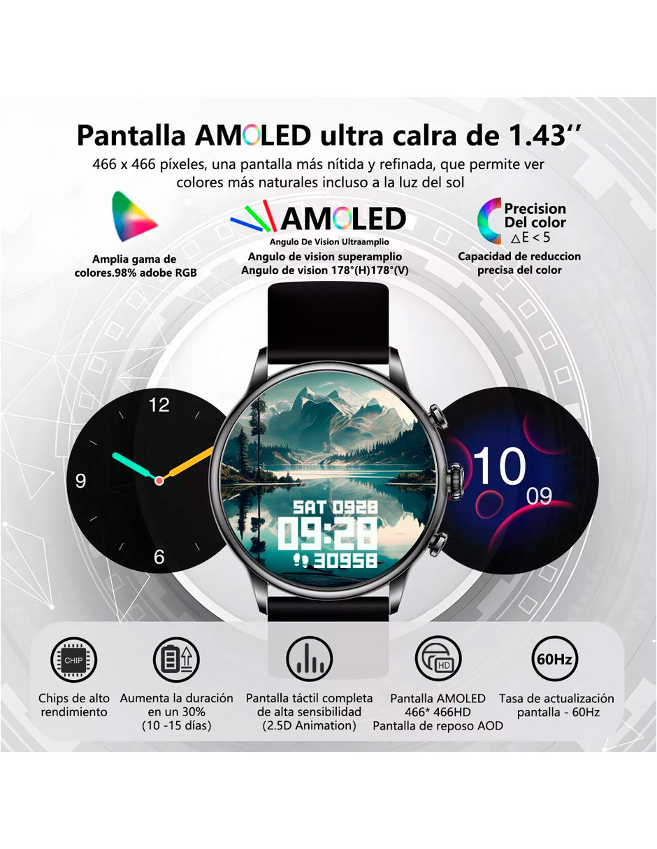 Foto 4 pulgar | Reloj Smartwatch Petukita Box Negro con Bluetooth