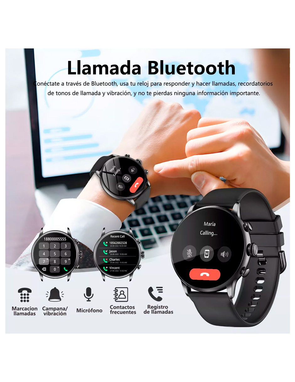 Foto 5 pulgar | Reloj Smartwatch Petukita Box Negro con Bluetooth