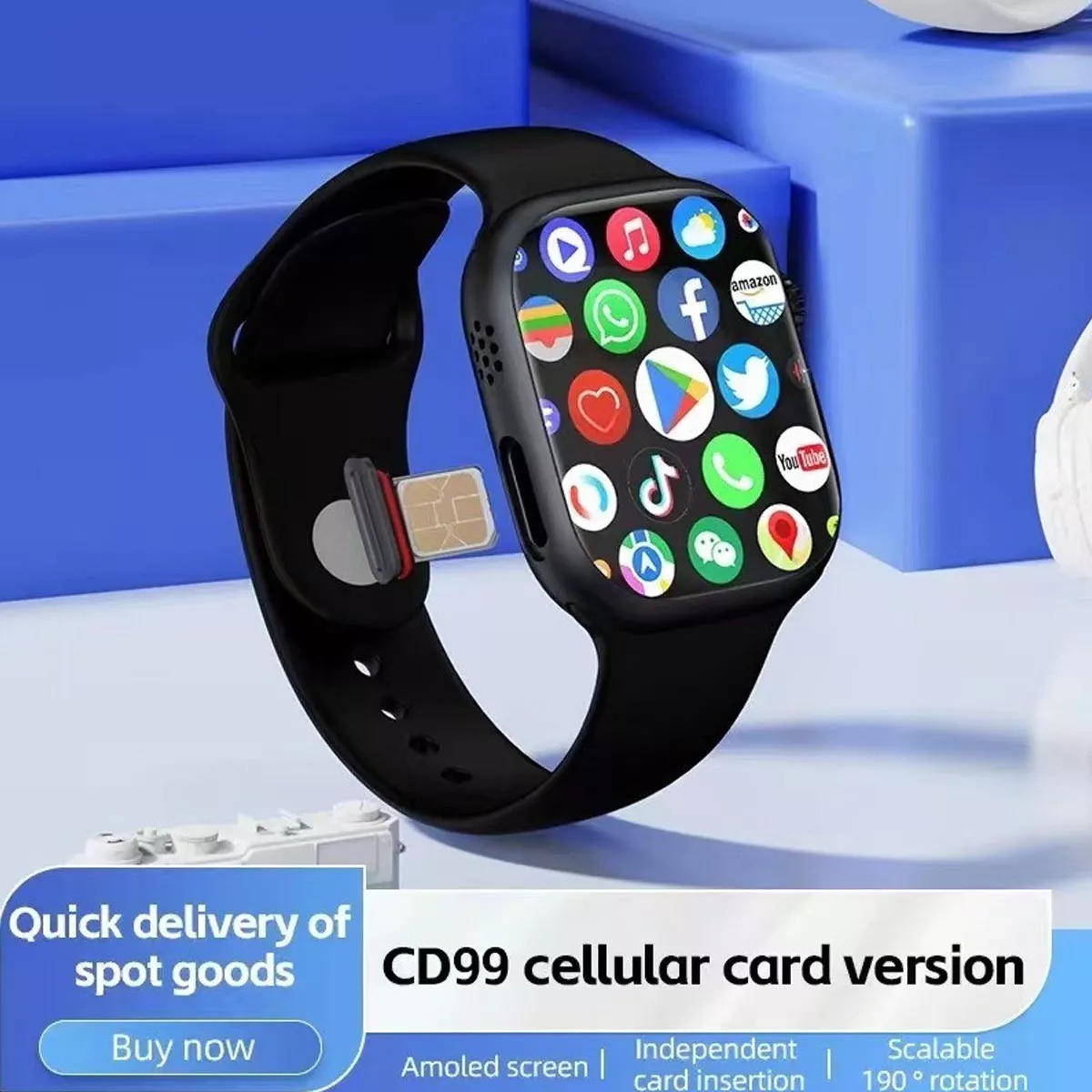 Foto 6 pulgar | Reloj Smartwatch Android 8.1 Cd99 Fralugio 2gb Ram 32gb Rom Negro