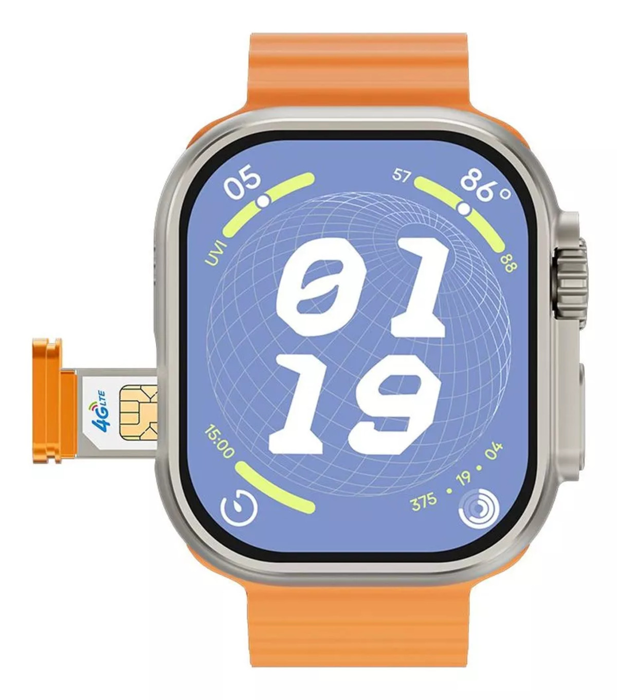 Foto 4 pulgar | Reloj Smartwatch Fralugio Naranja GS Ultra Android 8.1 Wifi Gps 8gb