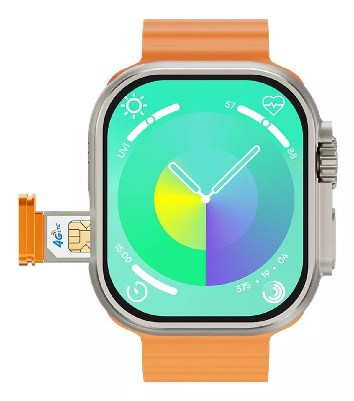 Foto 5 pulgar | Reloj Smartwatch Fralugio Naranja GS Ultra Android 8.1 Wifi Gps 8gb