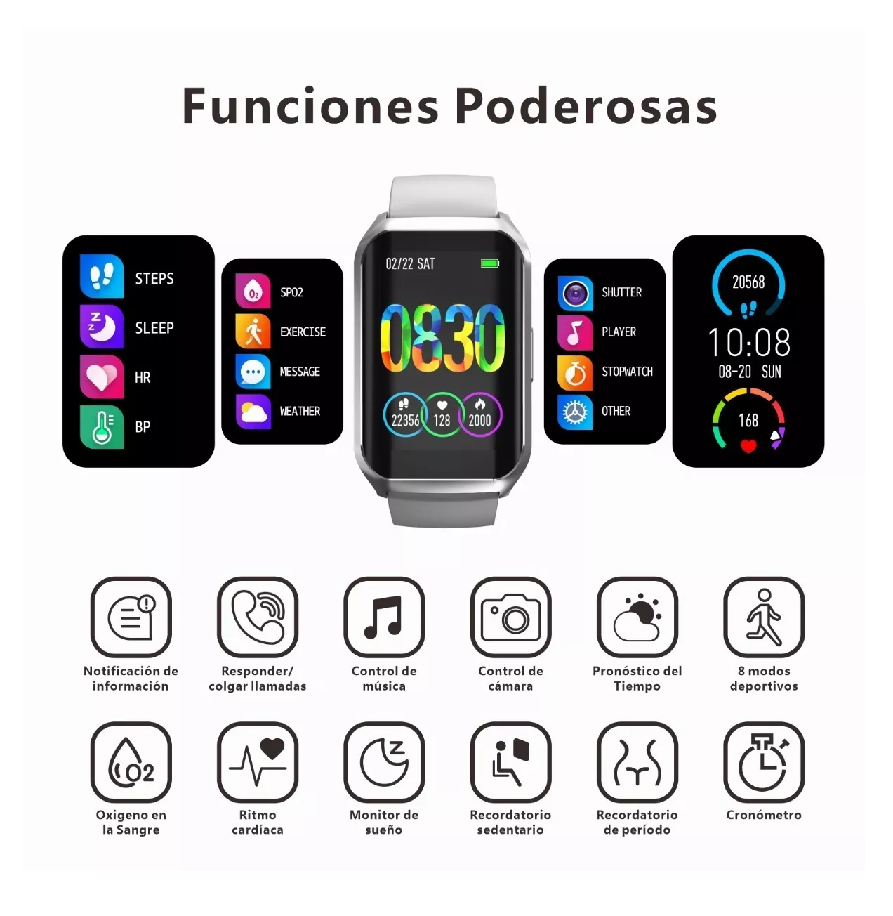 Foto 3 pulgar | Reloj Inteligente Deportivo Belug H77 Smartwatch Bluetooth 1.57'' Bisel Gris