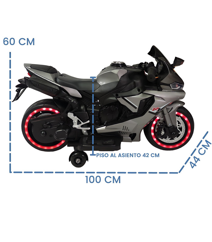 Foto 6 pulgar | Motocicleta Montable Eléctrica Tres Ruedas Luz Led 12v Generica color Gris