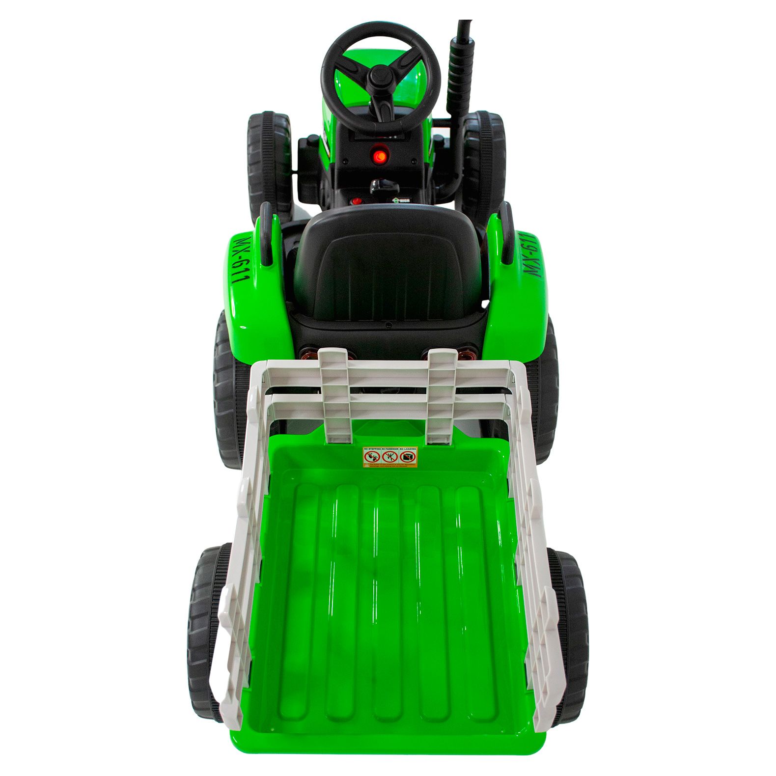 Foto 4 pulgar | Tractor Montable Eléctrico Little Monkey 12V Remolque 8km color Verde