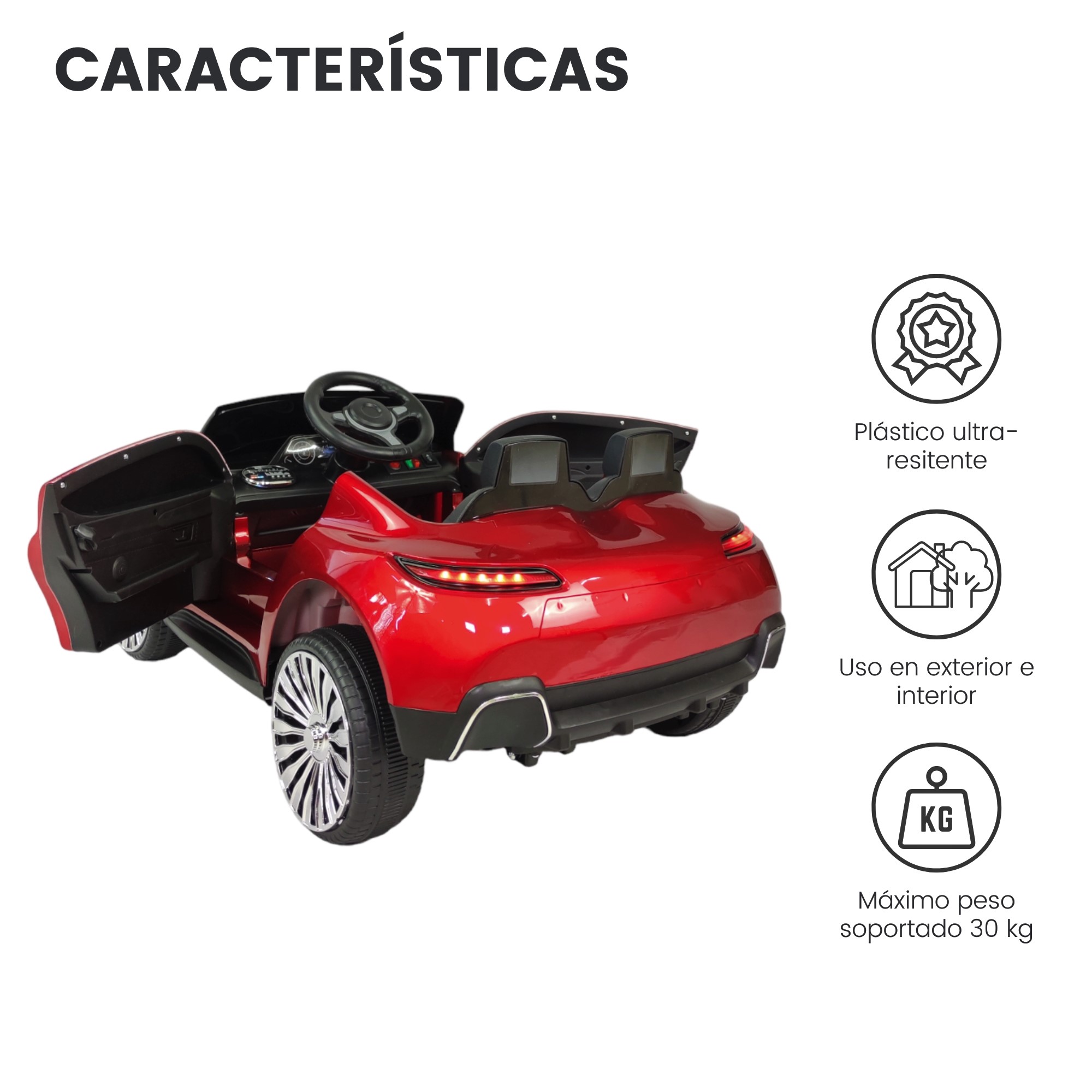 Foto 5 pulgar | Carro Montable Eléctrico para Niños TEK-698-ROJO Control Remoto Luz